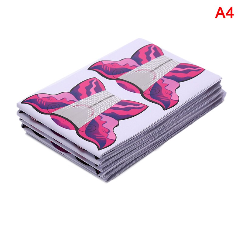 100Pcs Nail Form Acryl Nagels Uv Gel Nagel Guide Vorm Zelfklevende Sticker: A4