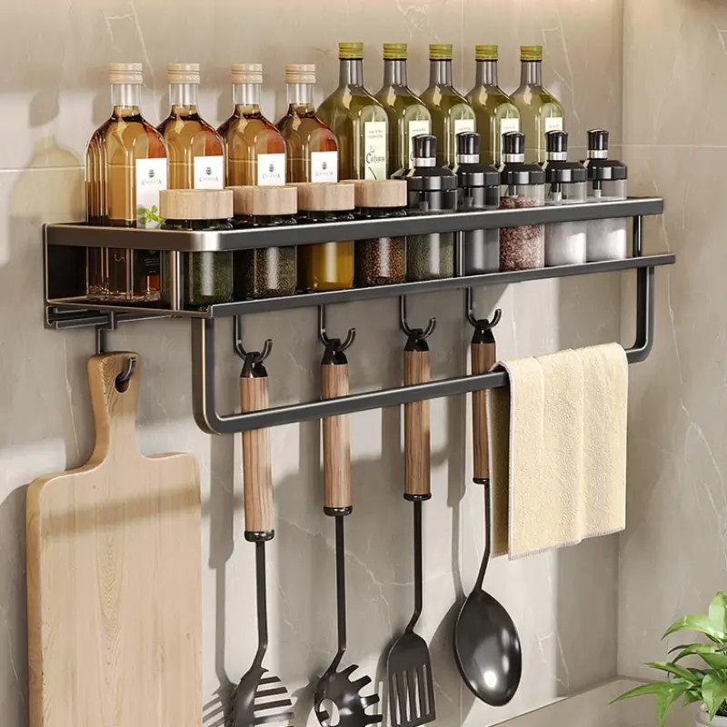 Bathroom Storage Rack Aluminum Wall Mounted Bathroom Shelf Sink Washbasin Shampoo Toilet Wall Storage Rack Bathroom Accessories