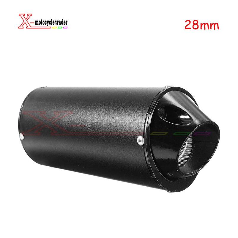 28mm 38mm motorsykkel eksospotterør for 125cc 150cc 160cc dirt pit bike for honda kawasaki yamaha atv utv baja orv: Svart 28mm