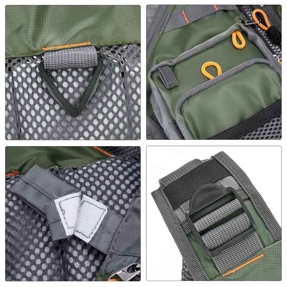 Breathable Fly Fishing Vest Multi-Function Adjustable Mesh Multi-Pocket Jackets Fisherman Fishing Gear Equipment