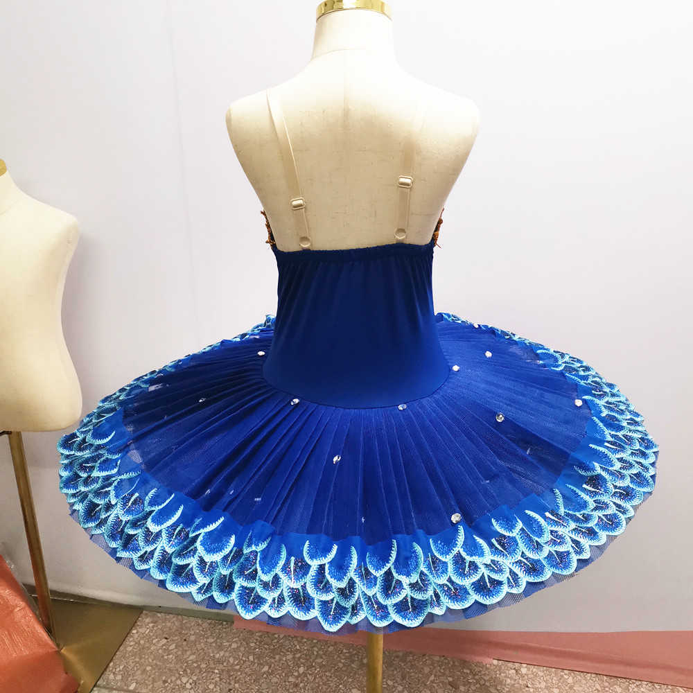 Blauwe Ballet Tutu Rokken Voor Ballerina Zwanenmeer Prestaties Kostuums Pannenkoek Dancewear