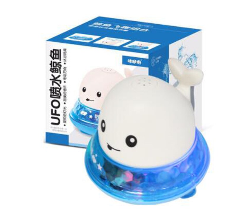 Baby Bath Toys Spray Water Shower Swim Pool Bathing Electric Whale Bath Ball with Light Music LED Light Toys for Kids: Base white box