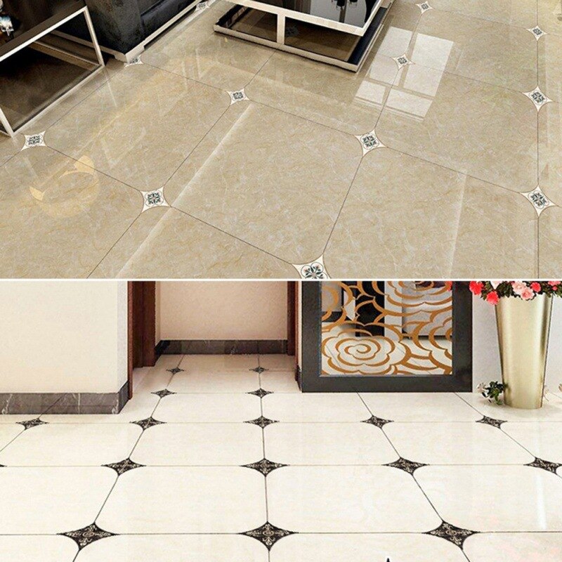 21pcs Self Adhesive PVC Ceramic Tile Stickers Waterproof Wall Sticker Art Diagonal Floor Stickers Kitchen Decorative Sticker