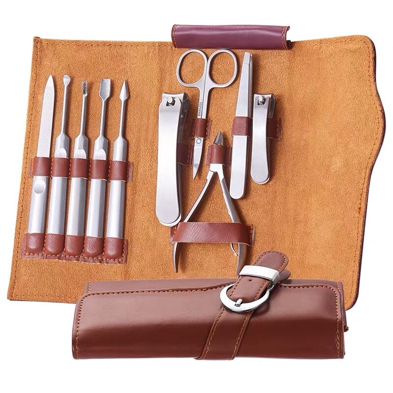 Professionele Rvs Nail Nagelknipper Set Nail Manicure Pedicure Gereedschap Voor Utility 10 Stuks: Default Title