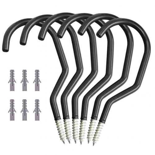 6 stk sykkel sykkel sykkel garasje veggfeste oppbevaring krok henger stativ brakett sykkel tilbehør: Svart