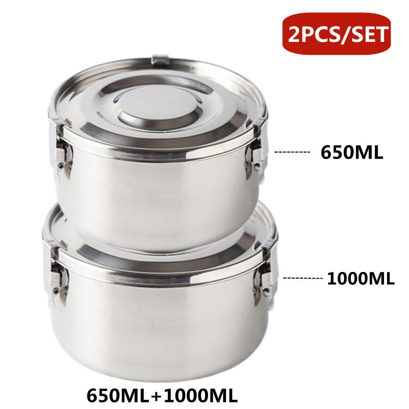 350-3000ML Microwave Lunch Box Food Grade 304 Stainless Steel Anti-leak Bento Box Strong Tightness Picnic Box For Fruits Snacks: PURPLE