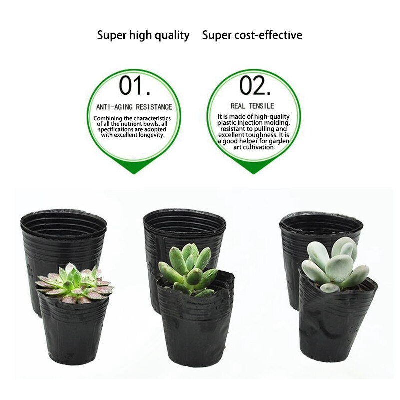 Nursery Pot Plastic Plant Pots Nursery Seedlings Pots Seed Starting Pots Flower Plant Container for Gardener 6.5X6.5cm