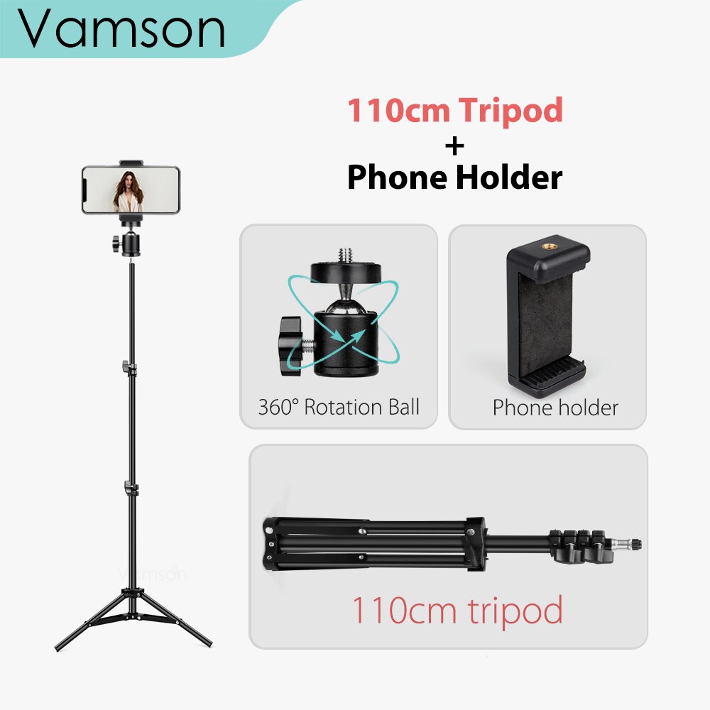 Trípode de Selfie Vamson con bola giratoria extensible de 360 ° con soporte para teléfono y teléfono Android Selfie foto video VLS02A: VLS02A-110cm set