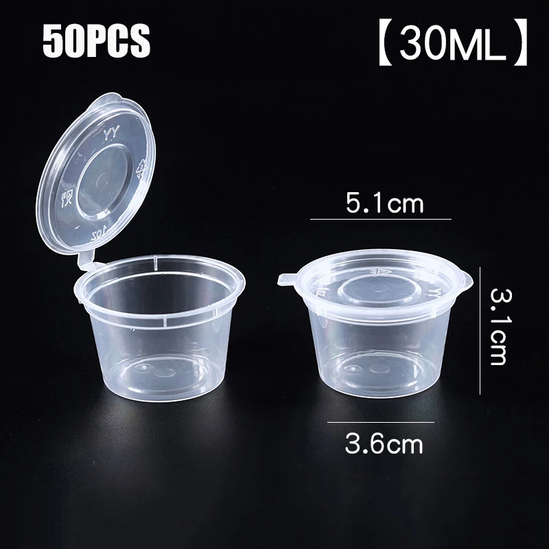 Pots de Sauce en plastique avec couvercles, 50 pièces, tasse de Sauce alimentaire, conteneurs d'emballage jetables anti-fuite, pansements à salade, condimento: vert clair