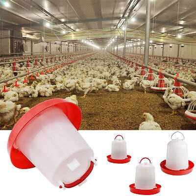 Bebedero de plástico robusto para pollos, codorniz, aves de corral, comedero para pollos