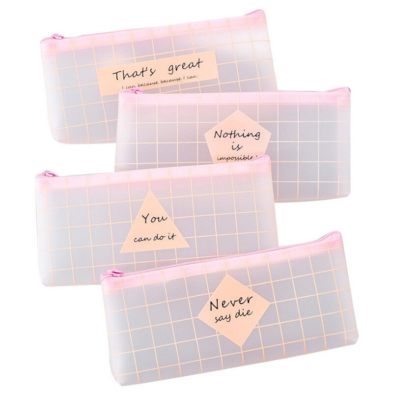 1Pc Pink Pencil Case Small Fresh and Simple Pencil Case Stationery Storage Organizer Pencil Bag School Office Supply Escolar