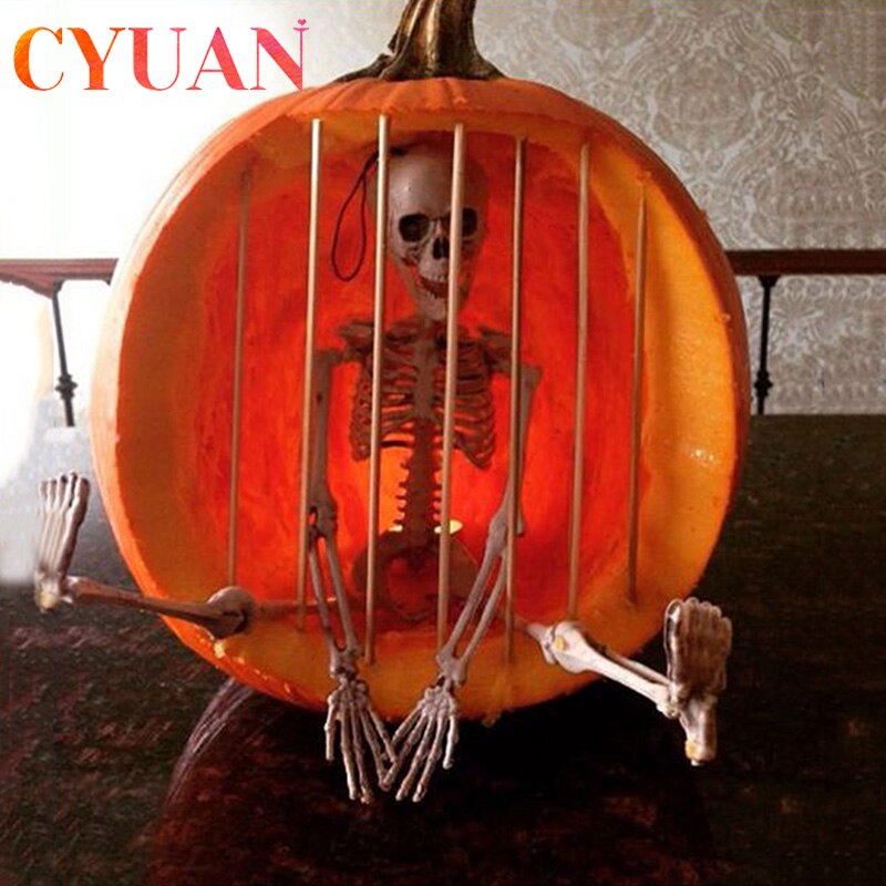 1set 40cm Horror Halloween Decoration Spoof Active Human Skeleton Model Anatomy Skeleton Halloween Party Decoration Supplies