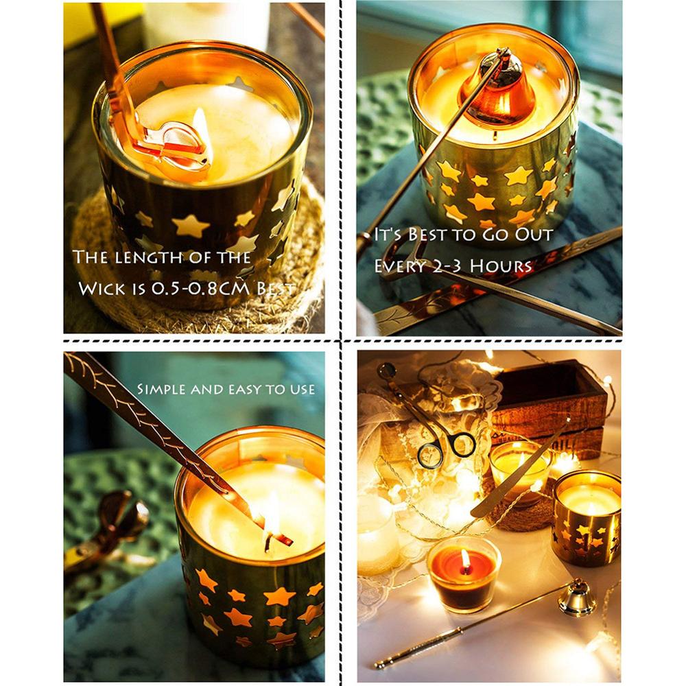 Aromatherapie Kaars Brandblusser Rvs Lont Scharen 3 In 1 Duurzaam Bell Vorm Accessoires Banket Thuis Gereedschap