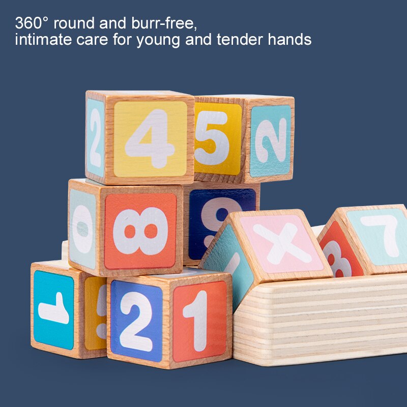 WEMMICKS Children Mathematics Arithmetic Block Set Number Cards Learning Game Math Arithmetic Teaching Aids For Toddler