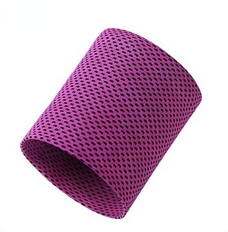 Summer sport cold sensation bracelet men women fitness weightlifting gauntlet riding ice cooling sweat absorb bracelet: Rose red / 8 x 8.2cm