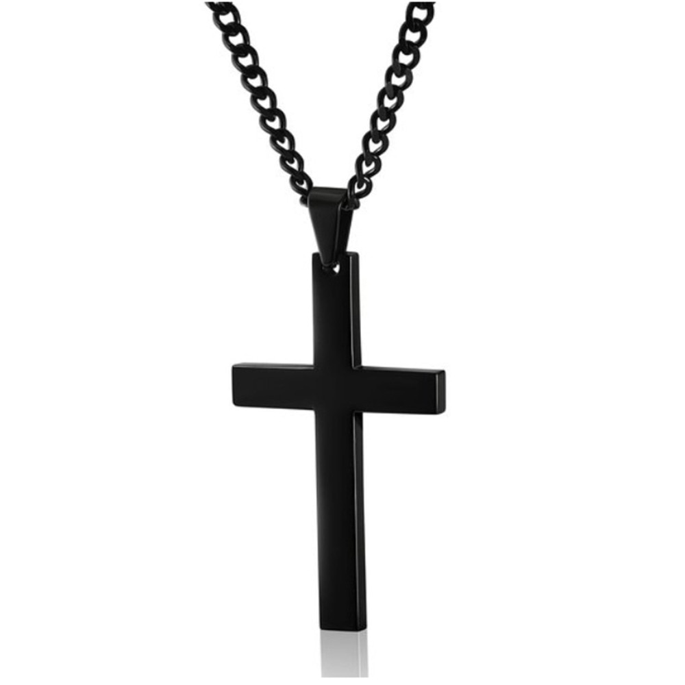 Roestvrij Staal Titanium Geloof Kruisbeeld Kruis Hanger Ketting Choker Goud/Zwart Ketting Voor Mannen Vrouwen Sieraden Jesus Gebed