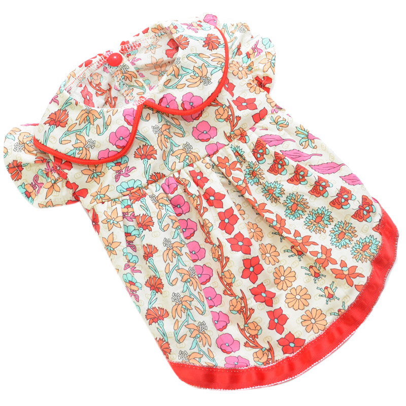Vestido de flores bonitas para mascotas, ropa para perros y gatos, vestido de verano para Chihuahua, Yorkshire, ropa para cachorros, falda para caniche, disfraz de Pomerania