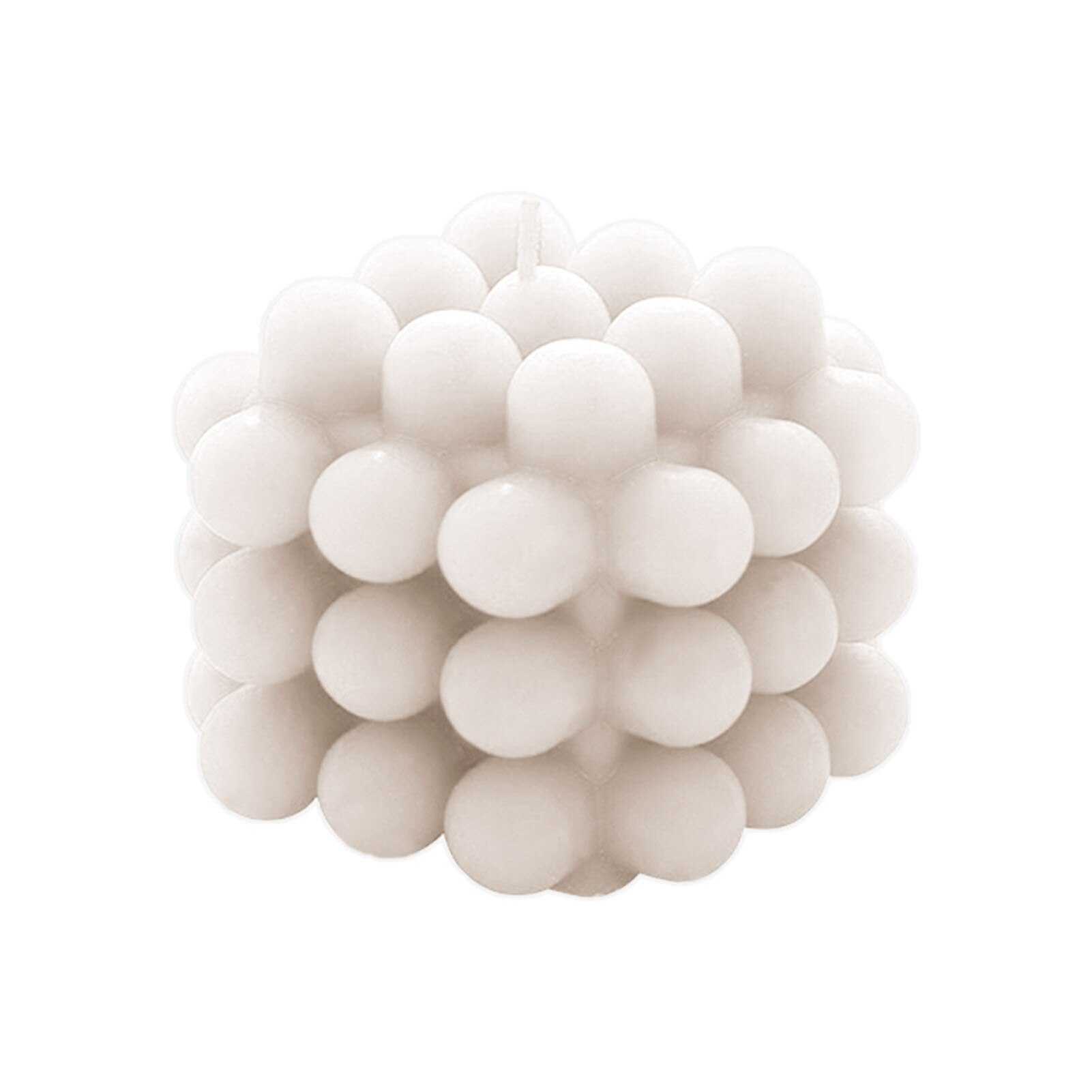 Cubo de burbujas para aromaterapia, vela de cera de soja sin humo, perfumada, redonda y , 250g: White