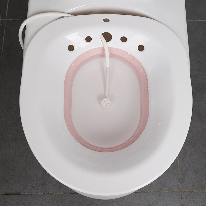 Pot de toilette pliable pour femmes et adultes, nettoyage automatique, pour mères et femmes, parties intimes, irrigateur de hanches, lavage des fesses: B with water pump