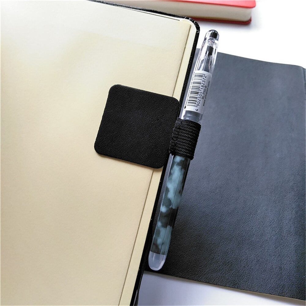 Porte-crayon en cuir PU auto-adhésif, 2 pièces, boucle élastique, pince à crayon, organisateur de papeterie pour carnet de notes, Journal planificateurs
