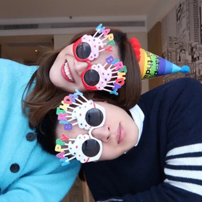 Grappige Glazen Photobooth Props Gelukkige Verjaardag Foto Props Afstuderen Partij Decoratie Diy Photo Booth Verjaardag Feestartikelen