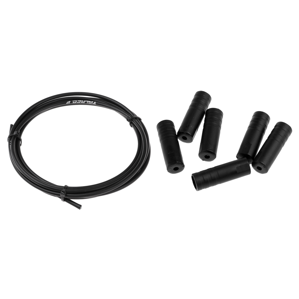 Cable de cambio de marchas para bicicleta de montaña, cubierta de manguera, tapas de extremos, consejos engarzados, duradero y de alta dureza, 9,7 pies por rollo: Black