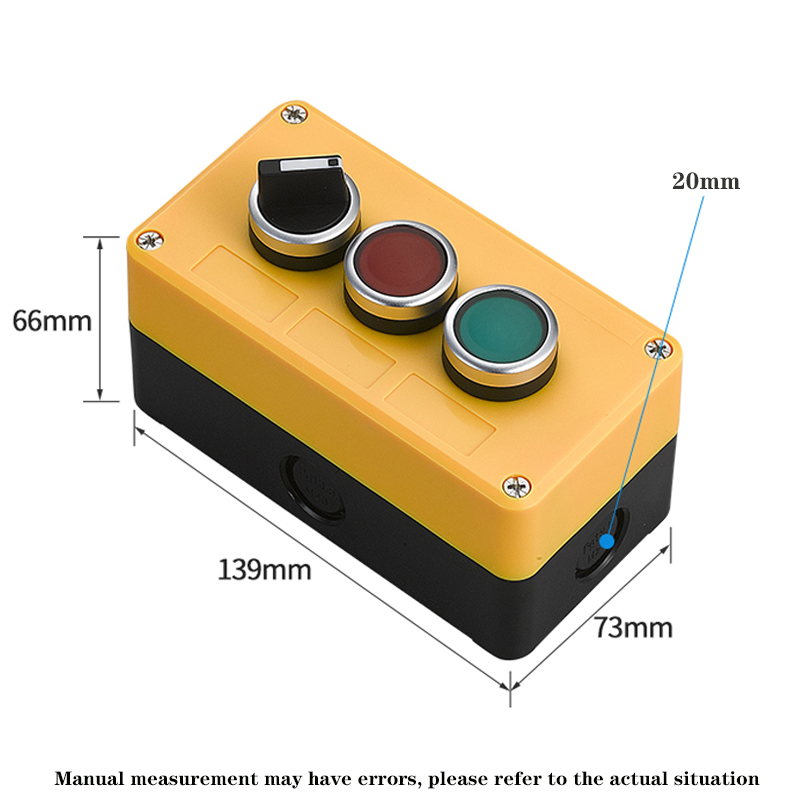 Button switch control box plastic hand-held self starting button waterproof box electrical industrial emergency stop LA38: PURPLE