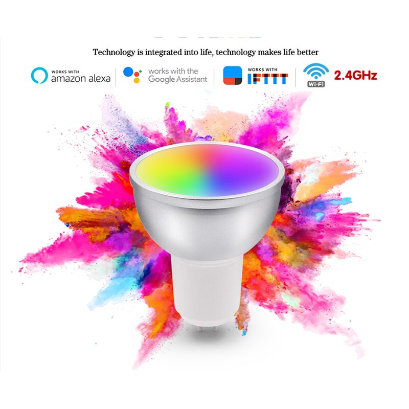 GU10 5W Wifi Slimme Lamp Led Lamp App Werken Met Alexa Google Home Control Wake Up Smart Lamp smart Home Rgbcw Inteligente