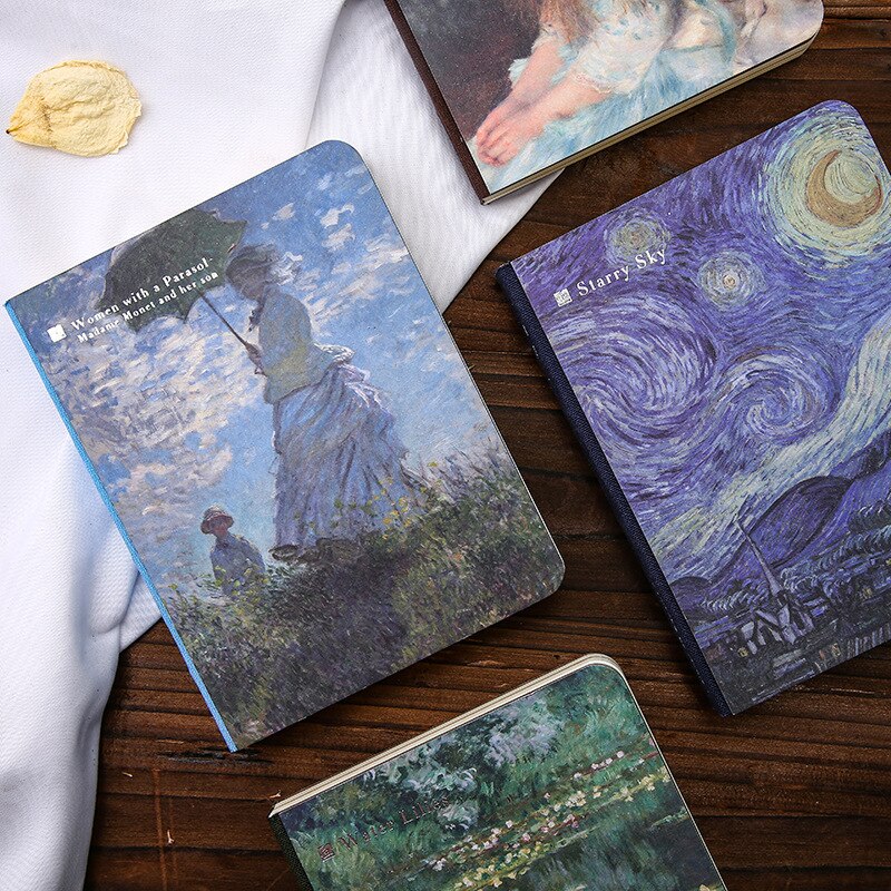 World famous painting notebook Van Gogh Monet Diary journal School supplies