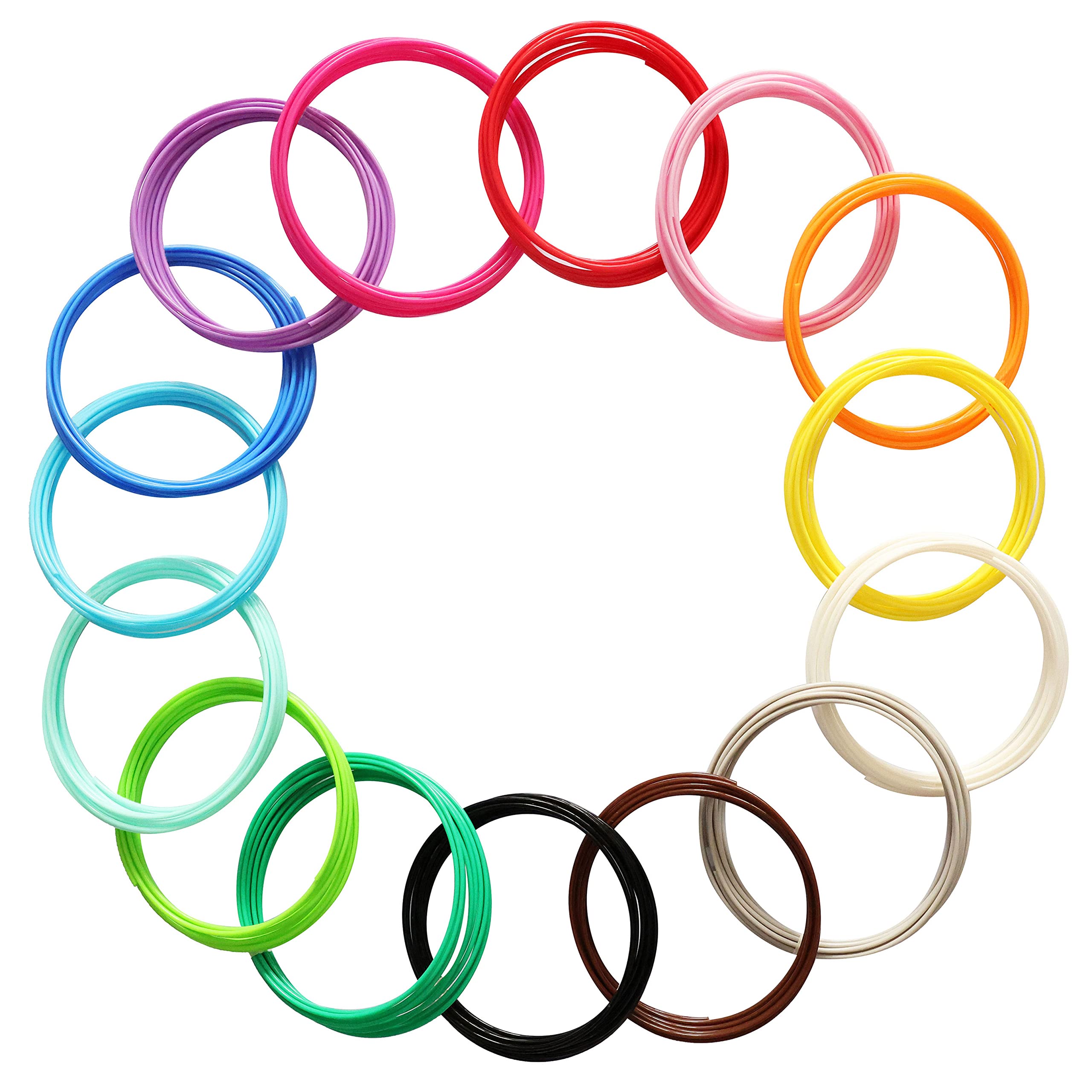 Färgat plastfilament för utskrift med 3d pennor, 32 färger, 25m 30m 36m 50m 100m 200m, säker plastpåfyllning för 3d barnpennor