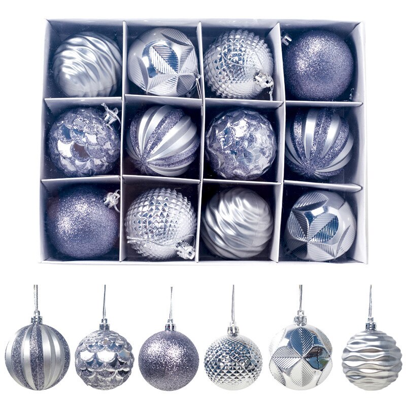 6/8cm PVC Christmas Tree Ball Ornament Ball Hanging Pendants Decor Party Supply: D