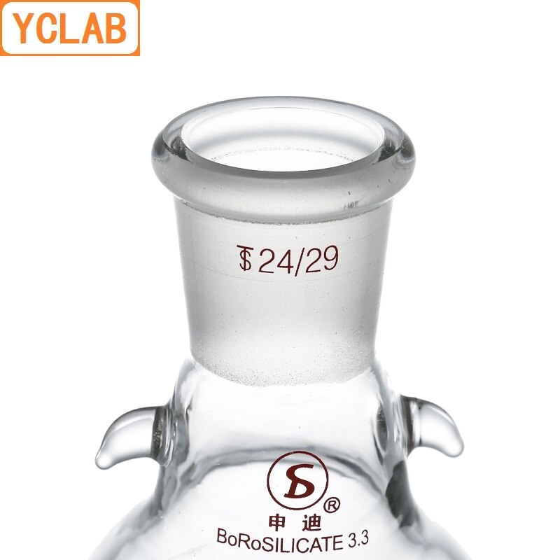YCLAB 1000mL Liquid Storage Ball 1L Chromatography Reservoir Flask 24/29 Ground - In Mouth Borosilicate 3.3 Glass Labware