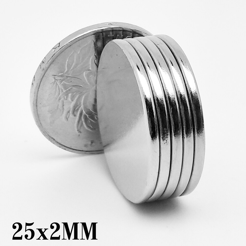 5/10/20//30/50 stk 25 x 2 mm runde stærk kraftig magnetisk magnet 25mm x 2mm skiver neodym magnet 25 x 2mm permanente magneter 25*2