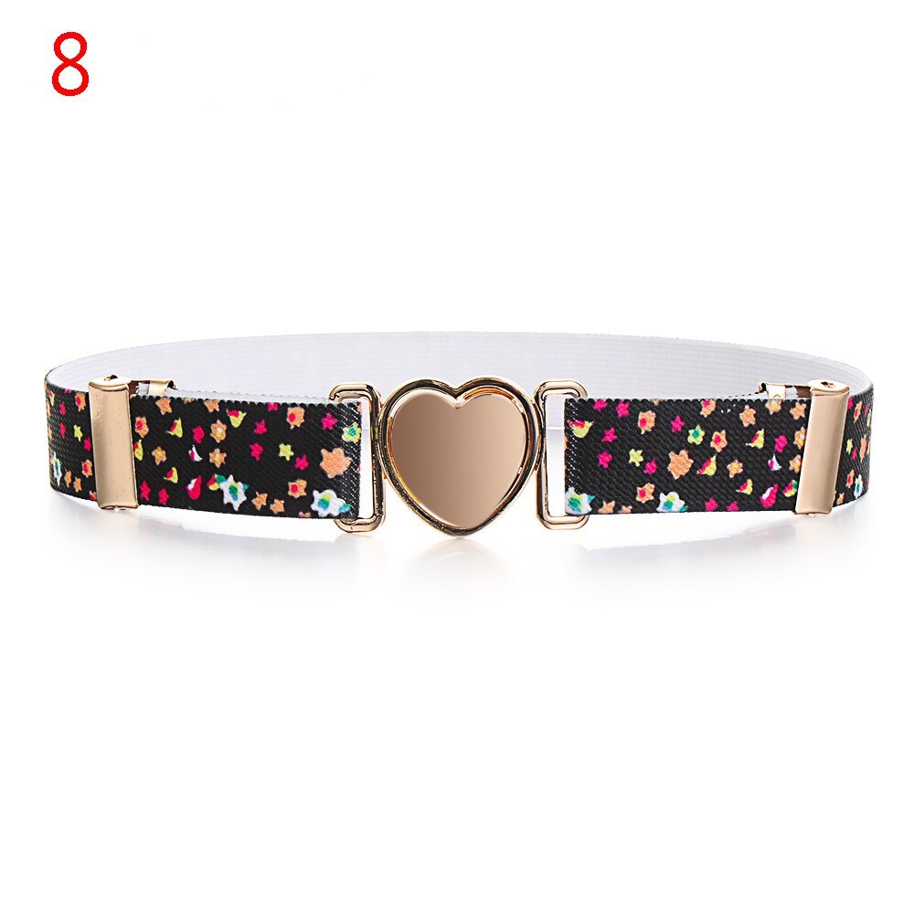 1 Pcs Kinderen Riem Elastische Riemen Meisje Stretch Taille Riem Mode Verstelbare Hart Riem Uniform Riem Voor Tiener Kids Meisjes jurken: 8