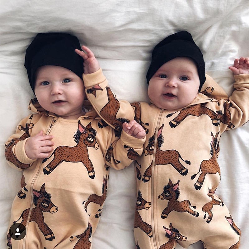 Tinypeople æsel baby efterår jumpsuits drenge bomuld hættetrøje legetøj vinter piger overordnet spædbarn onesie tøj toddler romper