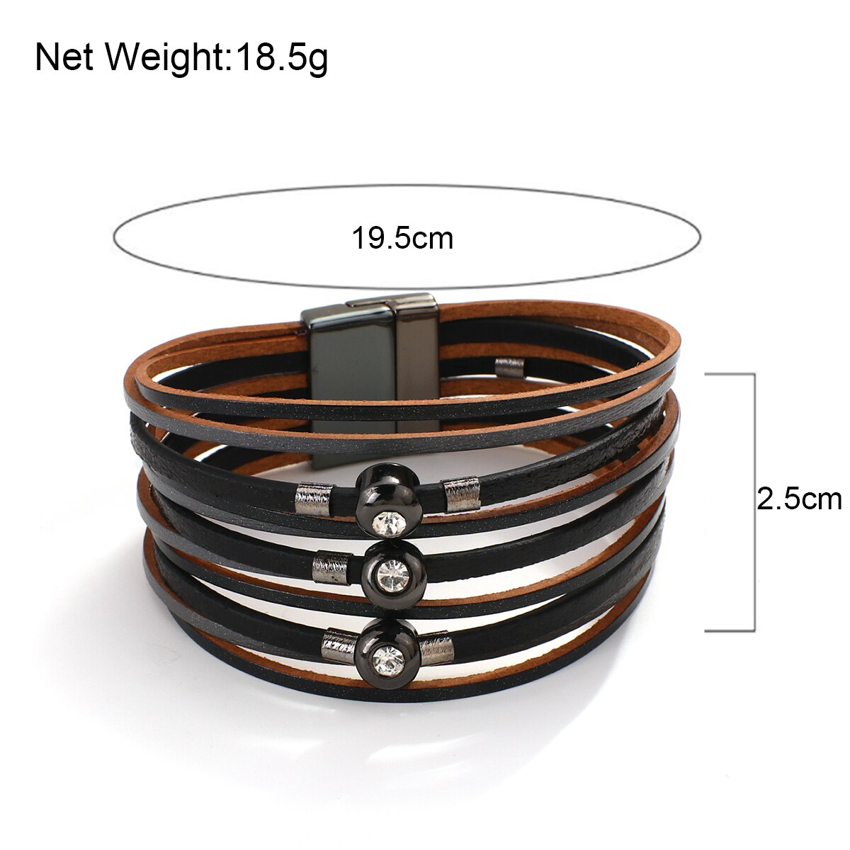 Allyes Simple Shiny Multilayer Slanke Strips Lederen Armband Voor Vrouwen Rhinestone Charm Wrap Armbanden Casual Vrouwelijke Sieraden