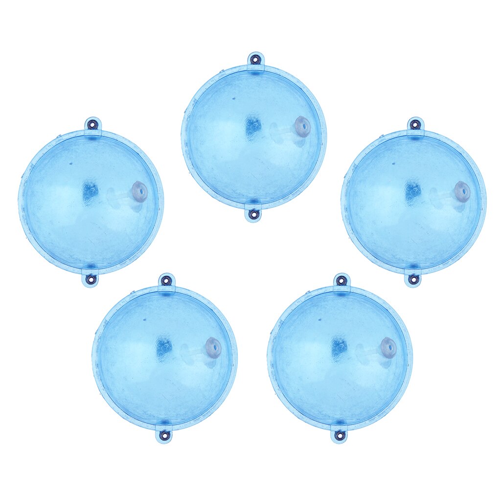 Flotador de pesca de bolas de plástico ABS, Bola De Agua de burbujas, boya de pesca redonda transparente, indicadores de Strike, azul, 5 uds.