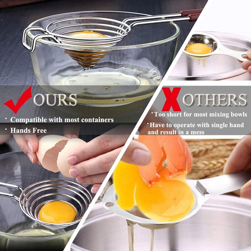 Egg Separator,Yolk White Separator Tool,Egg Yolk Separator Kitchen Tool White Yolk Filter Eggs Sieve Fun Egg Separators