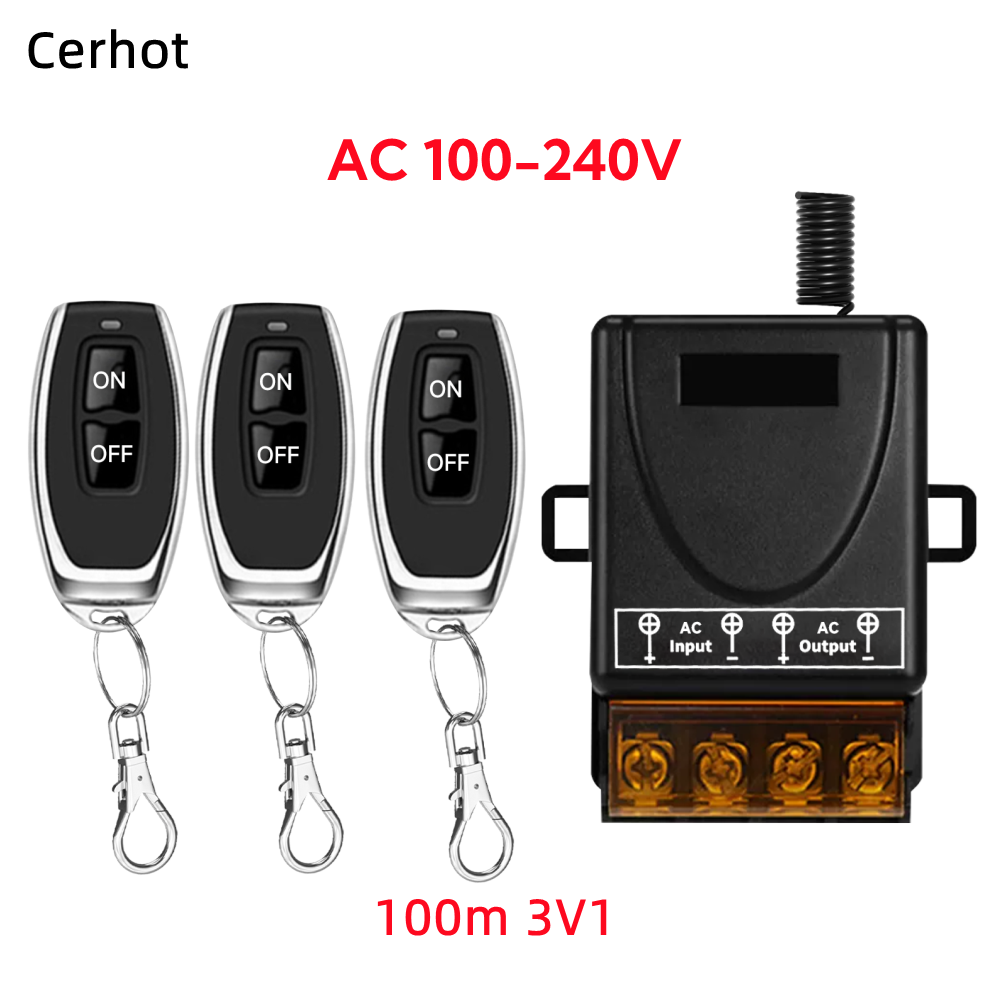 Cerhot Wireless Remote Control Switch On-off High-power 30A Wide-voltage AC 85-265V Long-distance RF433 Remote Control 3000M: Navy Blue