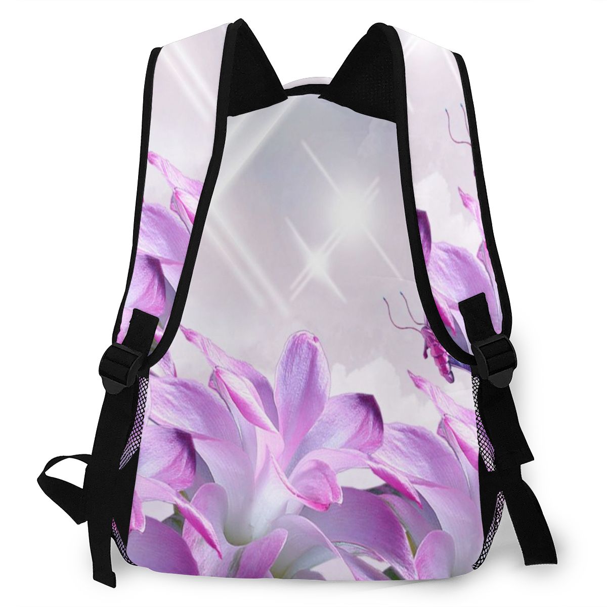 Vlinder Paarse Lavendel Bloemen Rugzak Schooltassen Casual Voor Tiener Meisjes Schoudertas Reistassen