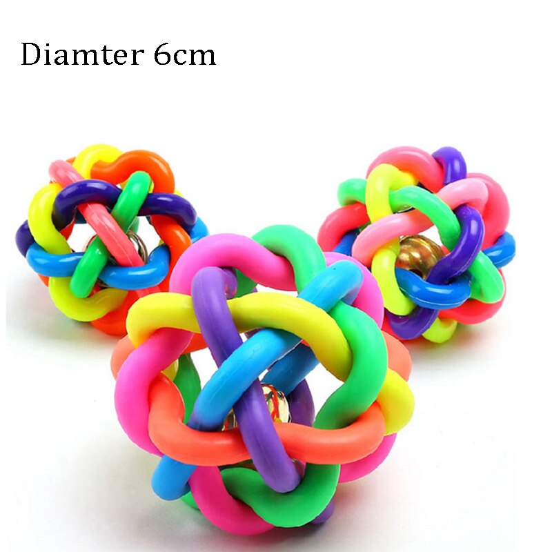 1 st diameter 6cm pipiga hundboll leksaker för små hundar gummi tugga valp leksak hund prylar hundar leksaker husdjur brinquedo cachorro: Klockboll 1 st