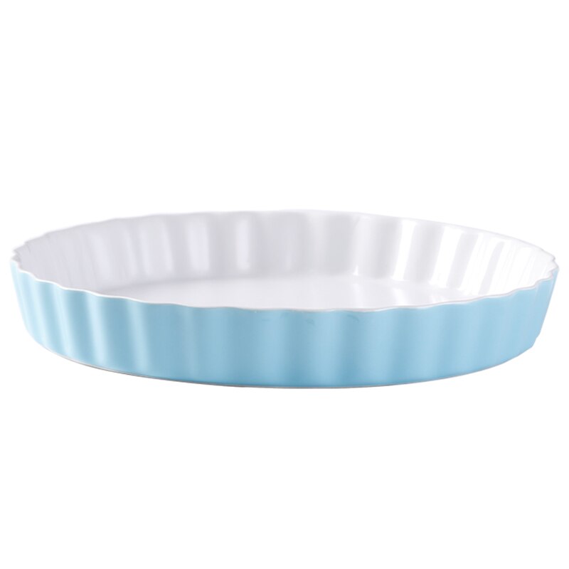 Plato de cerámica para hornear Pizza, 8 pulgadas, redondo, Occidental, cuenco para horno, grueso, resistente al calor, microondas, sartenes para Pizza
