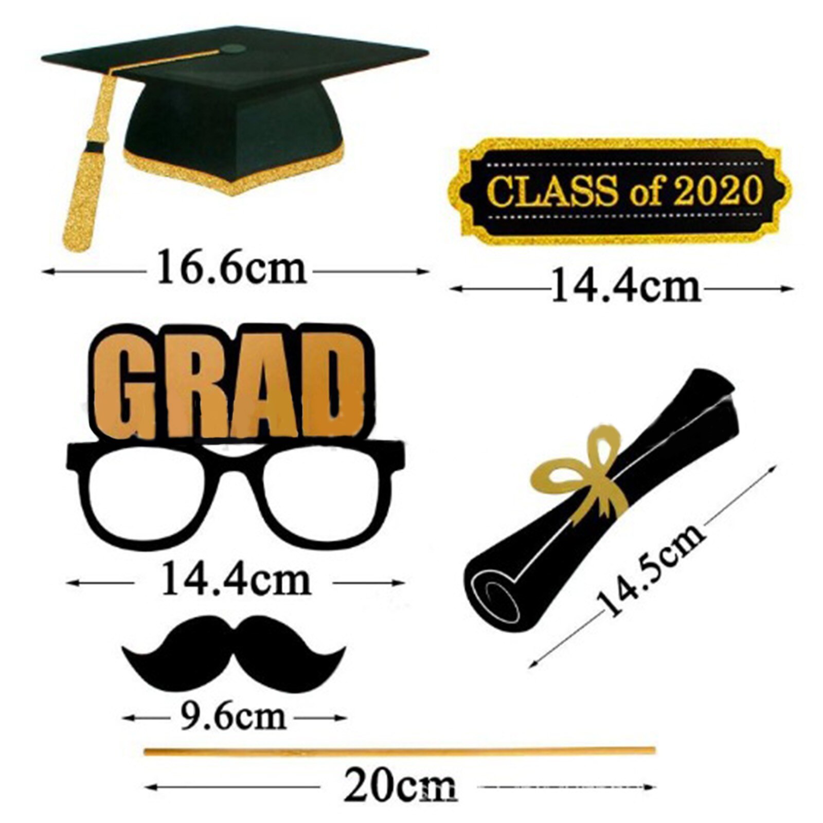 25 #28Pcs Papier Photo Booth Props Afstuderen Partij Decoratie Photobooth Bachelor Cap Grad Congrate Afgestudeerd Levert