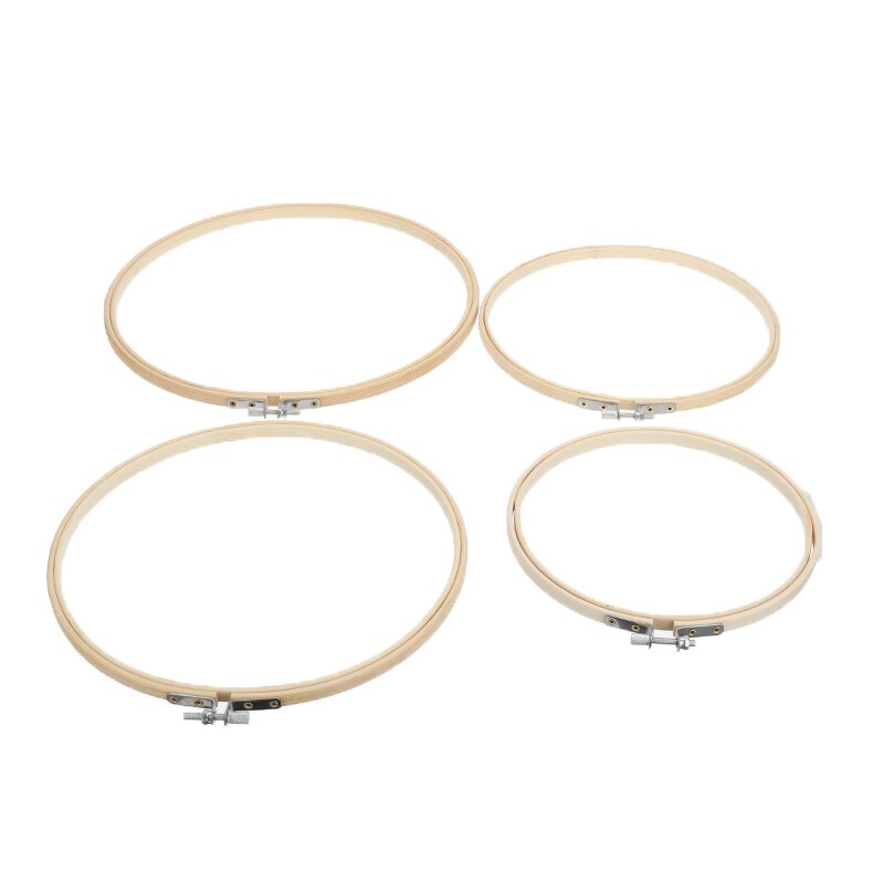 4 Pcs Kruissteek Hoepel Natuurlijke Bamboe Houten Naaien Borduren Kruissteek Ring Hoepel Ambachten Diy Naald Handgemaakte Craft Naaien