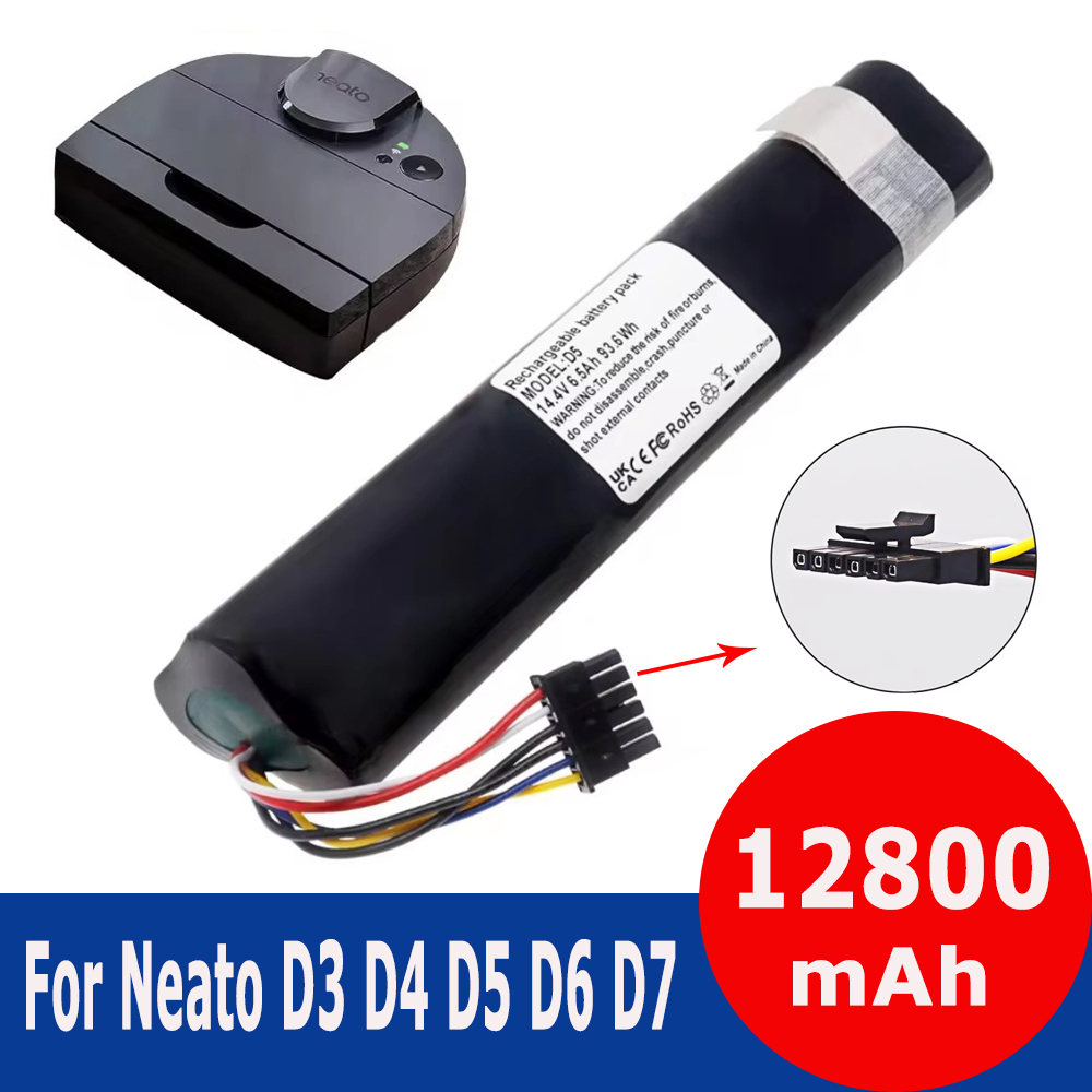 Batterie de remplacement articulation ion pour robot de balayage Neato Botvac, 14.4V, 12800mAh, D3, D4, D5, D6, D7, 945, 0225/205, 0011, Original