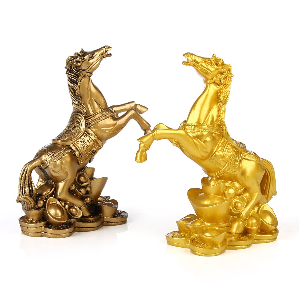 Harz pferd handwerk hause dekorationen retro goldene pferd Statue pferd skulptur büro dekoration zubehör