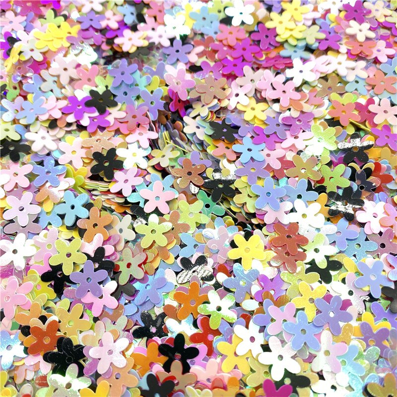 500Pcs/Lot 10mm Sequins PVC Flat Flower Shape Loose Sequin Paillettes Sewing Craft DIY Scrapbooking