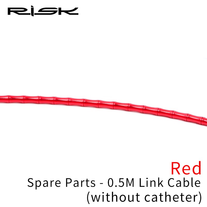 RISK-Cable de bambú para bicicleta de montaña, Kit de carcasa de eslabones de aleación de aluminio ultraligeros CNC con juego de catéter, compatible con cambio/freno: 0.5m link Red
