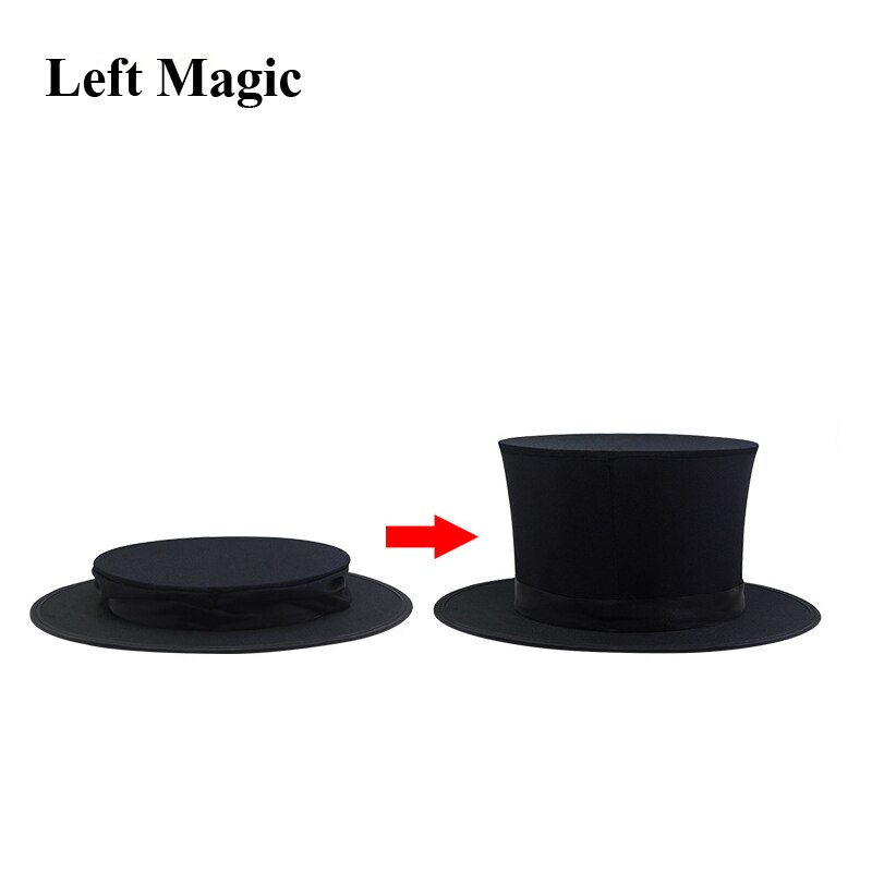 Vouwen Top Hat Lente Goocheltrucs (Zwart & Speelkaart Patroon) verschijnen/Vanishing Objecten Hoed Podium Accessoires Gimmick