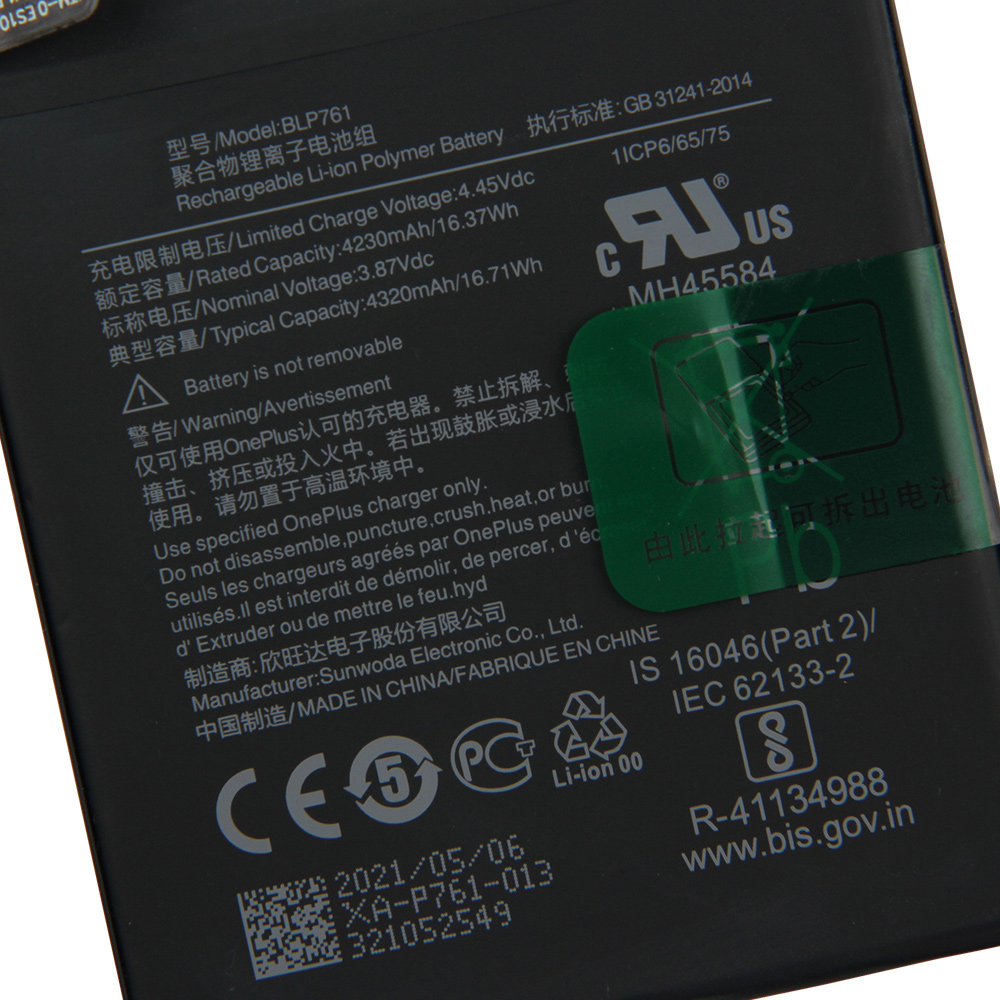 Batterie de remplacement d&#39;origine pour OnePlus 9 9Pro 8Pro 8 8T One Plus Nord N10 N100 1 + 8 9 Pro BLP815